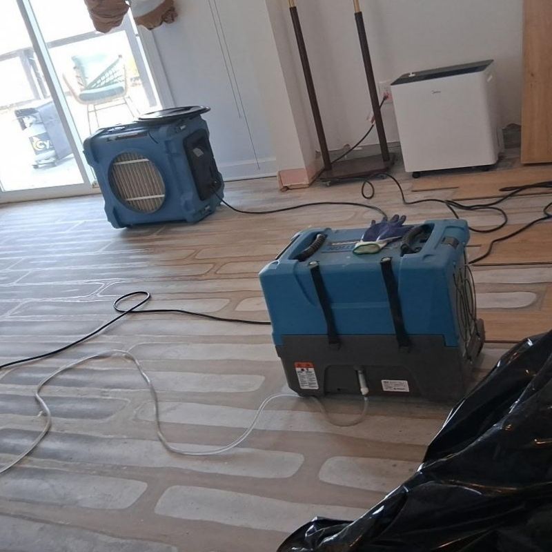Air Movers Drying Living Room