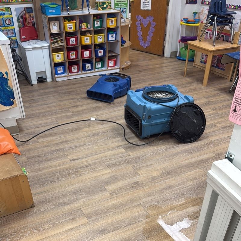 Commercial Dehumidifier Setup During Drying