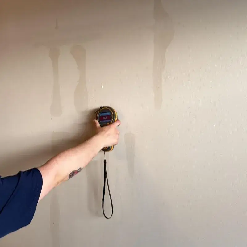 Moisture Meter Reading On Water Damaged Drywall