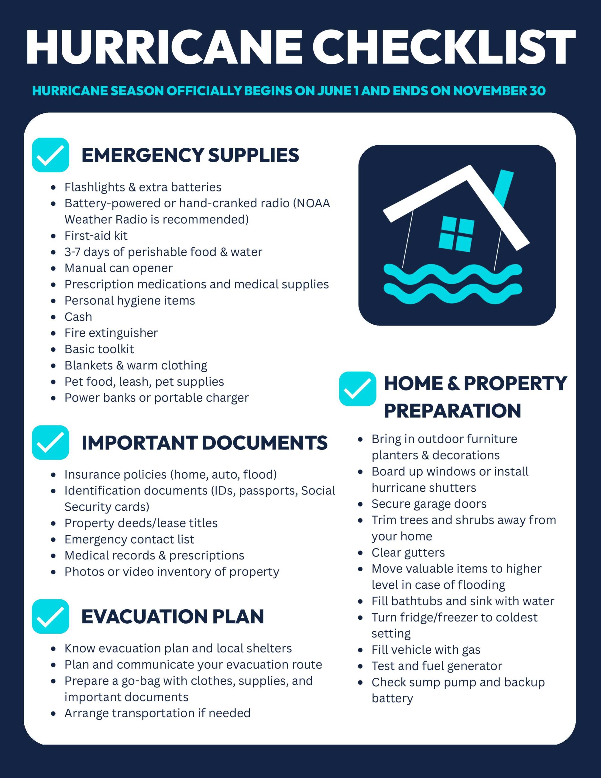 Free Hurricane Guide Checklist